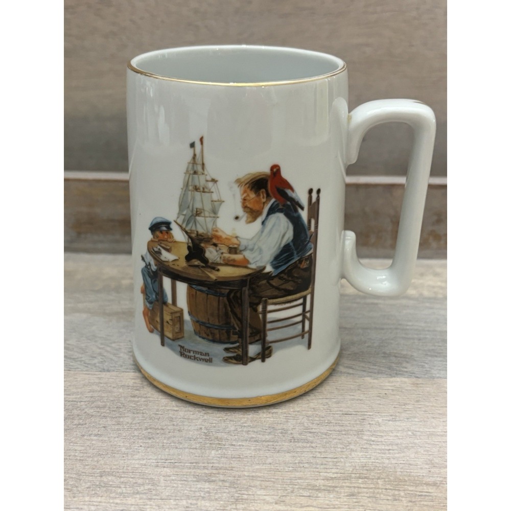 Vintage 1985 Norman Rockwell Museum FOR A GOOD BOY Porcelain Mug Cup